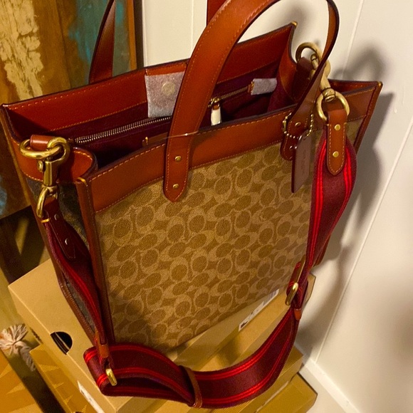 COACH TAN TRUFFLE /RUST LARGE CROSSBODY BAG NWT final price - Picture 9 of 17